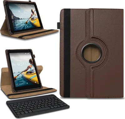 Produktbild von Tablet Tasche für Medion Lifetab E10713 Hülle Schutzhülle Bluetooth Tastatur Farben:Braun