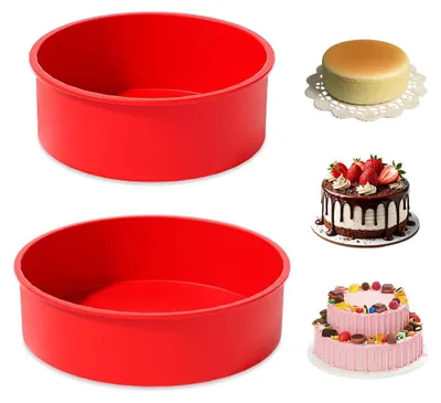 Silikon-Backformen 2er-Set, rund, 15 und 20 cm, antihaftbeschichtet