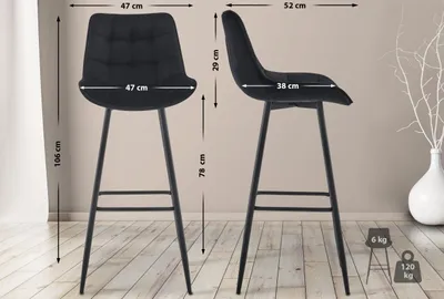 Produktbild von Barhocker Dartford Samt schwarz