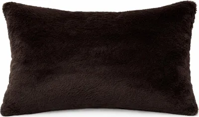 Produktbild von Dekokissen 30x50cm ohne Füllung Anthrazit PLÜSCH Bär Schlicht Kunstfell Sofakissen Kuschelkissen Flauschig Robust