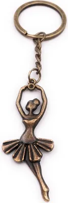 Produktbild von Onwomania Schlüsselanhänger Ballerina Tänzerin Ballett Tütü bronze Anhänger Keychain