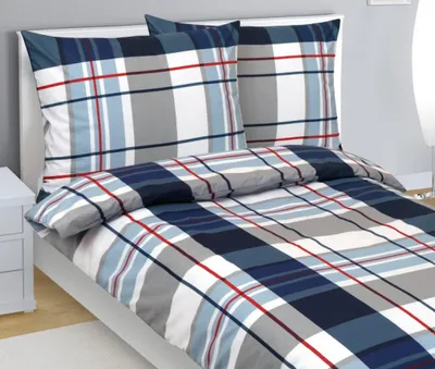 Immagine prodotto di Biancheria da letto in cotone - Blu, grigio - 140x200, 70x90
