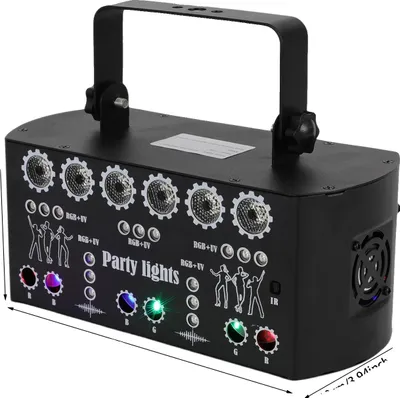 Image de Lumière disco, lumière de fête LED avec télécommande, 27 effets lumineux, noir