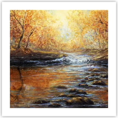 Produktbild von Poster - Poster ohne Rahmen - Bach Park Baum - 50x50 cm - Wand Bild - Wanddeko - Wandbilder - Kunstposter - Wandposter - Bilder - Kunstdruck - Wanddekoration - Wandbild - P2XAC50x50-3973