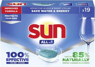 Produktbild von Sun Geschirrspültabs All-in-1 - Geeignet für Töpfe - 19 Stück