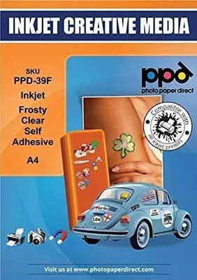 Produktbild von PPD 50xA4 Inkjet Etikettenfolie, Semi-Transparent, Selbstklebend für Tintenstrahldrucker PPD-39F-50