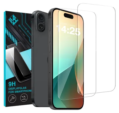 Produktbild von 2x 9H Schutzglas Displayschutzfolie für Apple iPhone 16 Displayglas Displayschutz Glas Panzerfolie Schutzglasfolie