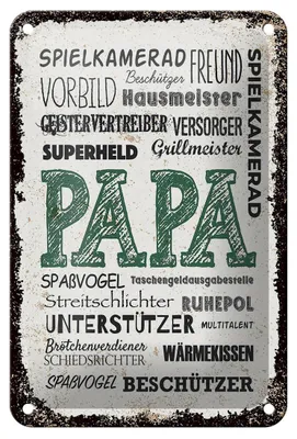 Produktbild von Blechschild Spruch Papa Spielkamerad Beschützer Freund 12x18cm Schild