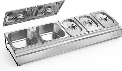 Productafbeelding van RVS-pizza-ingrediëntencontainers met deksel voor horeca en keuken | Containers, bijgerechtencontainers, horeca-containers, pizzaccessoires, vaatwasmachinebestendig