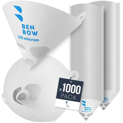 Produktbild von BenBow Lacksiebe mit Nyloneinsatz 280µ, 1000 Stück, für Lacke und Farben, ideal für Werkstatt und Lackierarbeiten