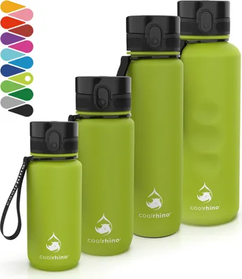 Produktbild von coolrhino Trinkflasche "rhinosport" 350ml I 650ml I 1l I 1,5 Liter für Sport, Outdoor, Schule, Fitness & Kinder - Wasserflasche auslaufsicher und Bpa frei - Flasche für Kohlensäure geeignet