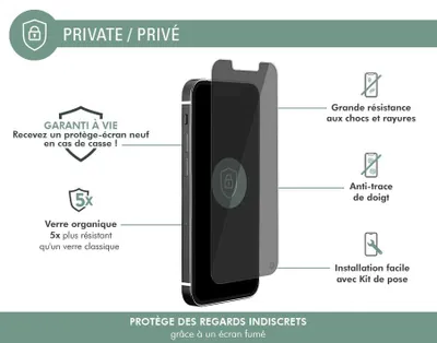 Imagen del producto de Protector de pantalla de vidrio Force Glass FGOGIP1354PRIV, para iPhone 13 mini, transparente, 1 unidad