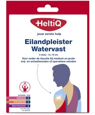 Produktbild von HeltiQ wasserfestes Inselpflaster 9 x 10 cm (4 Stück)