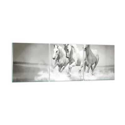 Produktbild von Bilder auf glas - Bauernhof pferde galopp freiheit - 150x50cm - Glasbilder - Wandbilder - Kunstdruck - zum Aufhängen bereit - Wanddekoration aus Glas - Glas Bilder - Wandbild auf Glas - GCA150x50-2389