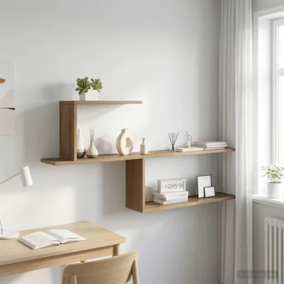Image de Maison Exclusive - Étagère murale "Artisan" en chêne, 122 x 18 x 60 cm, matériau composite bois