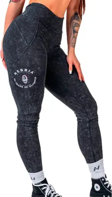 Produktbild von Nebbia Washed High Waisted Gym Warrior 776 Leggings Schwarz S Frau Schwarz S