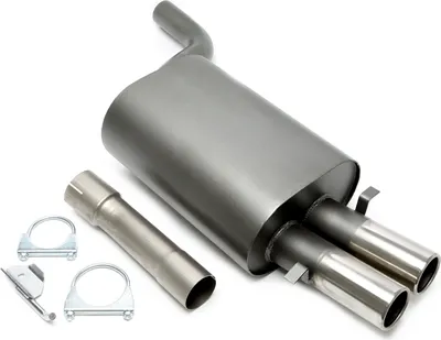 Produktbild von Sportauspuff 2x76mm rund gebördelt mit ABE für BMW 5er E39 520i-528i