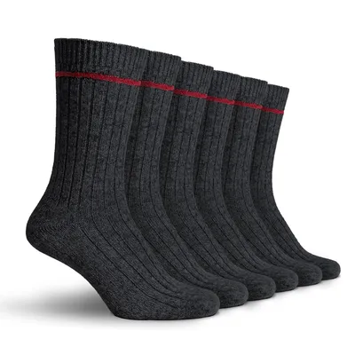 Produktbild von Sukats® The Norwegians, 6 Paar Norwegische Wollsocken Damen, 35-38, Anthrazit, Frottee-Sohle, Wintersocken