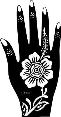 Produktbild von Henna Tattoo Schablone für die rechte Hand