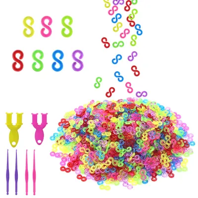 S-Clips für Loom Bands, 1000 Stück, bunt, Kunststoff, DIY