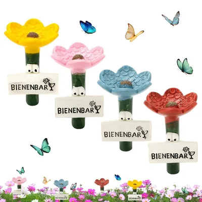 Produktbild von Bienentränke Garten 4er Set Insekten Wasserstelle für Bienen Schmetterlinge Harz Dekorativ
