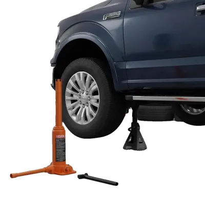 Zdjęcie produktu dla Hydrauliczny podnośnik butelkowy, udźwig 4 tony, regulowany zakres podnoszenia, kolor: oliwkowy