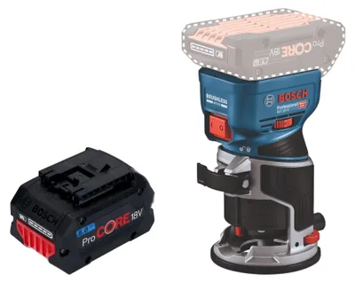 Image de Bosch GKF 18V-8 Professional Affleureuse sans fil 18 V 8,0 mm Brushless + 1x batterie ProCORE 8,0 Ah - sans chargeur