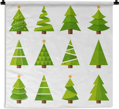 Produktbild von MuchoWow® Wandteppich Wandbehang Muster - Weihnachtsbaum 150x150 cm Tapisserie Dekoration Wandtuch - Wohnaccessoires - Modernes