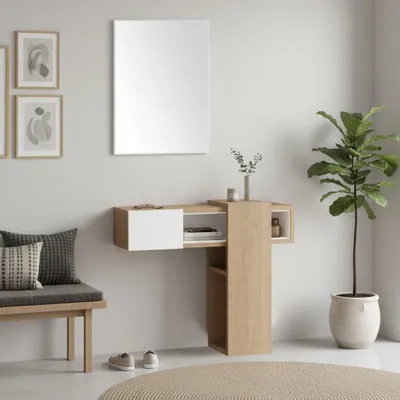 Immagine prodotto di Ingresso con specchio Efes colore rovere bianco