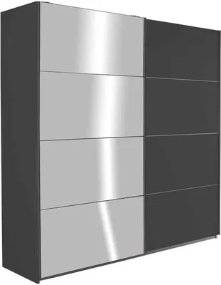 Produktbild von Schwebetürenschrank - Grau Metallic - 181 x 210 cm - mit Spiegel