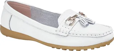 Produktbild von Boulevard - Damen Sattel Schlupfschuhe, Aktion Leder DF2508 (43 EU) (Weiß)