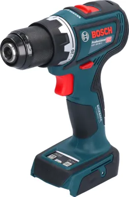 A cordless drill is shown against a white background.