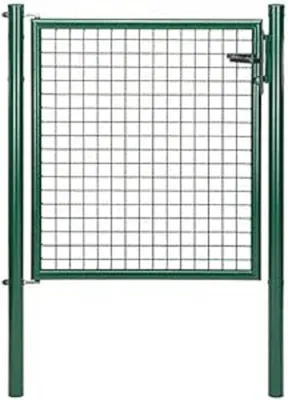 Produktbild von Alberts Wellengitter-Einzeltor mit Zubehör, Breite 100 cm, Höhe 100 cm, grün, zum Einbetonieren, Pfostenstärke 60 mm
