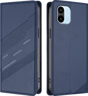 Produktbild von Hülle für Xiaomi Redmi A1 /Redmi A2, Kunstleder Brieftaschen Handyhülle mit Kartenfach und Standfunktion Blau