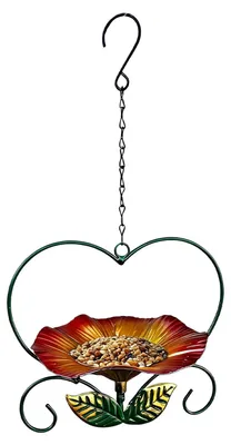 Zdjęcie produktu dla Karmnik dla ptaków z żeliwa z dekoracyjnym motywem kwiatowym