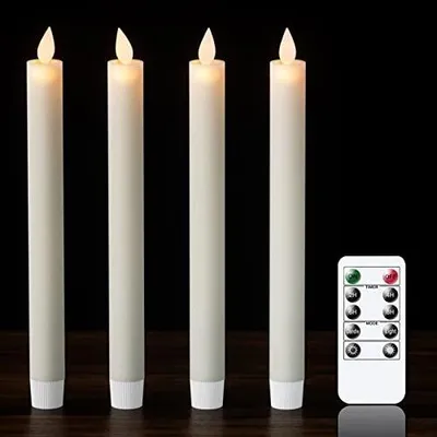 Zdjęcie produktu dla Świece stożkowe LED bez płomienia z pilotem zdalnym timer 2 sztuki