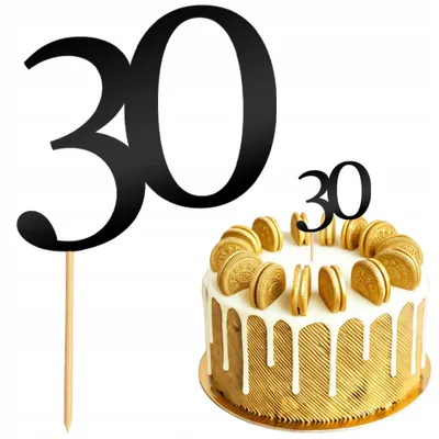 Image de Décoration pour gâteau, chiffre 30, anniversaire, noir