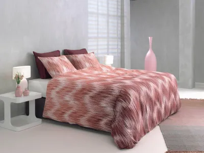 Produktbild von Zohome Matteo Bettbezug - 155x220 cm – Baumwoll-Satin – Hochwertige Bettwäsche mit Abstrakt motiv – Weich - Atmungsaktiv und Hautfreundlich – inkl. 80x80 cm Kissenbezug – Rot