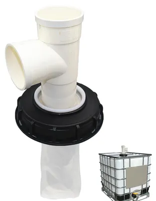 Produktbild von IBC Deckelfilter DN150-165mm, Vertikaler 3-Wege-Deckel mit Filter, Waschbarer Nylon Tankdeckel für Regenwassertank, Tonnenfass & IBC Container