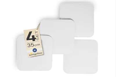 Produktbild von sunnypillow 4er Set Stuhlkissen aus Filz quadratisch 35x35 cm | gemütliche Filzkissen für Bank und Stuhl | Indoor/Outdoor | Sitzkissen | Weiß