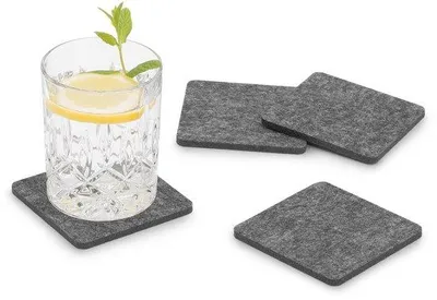Obrázek produktu pro Čtvercové plstěné podtácky, tmavě šedé, na výběr, na stůl i na bar