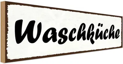 Produktbild von vianmo Holzschild 10x27 cm Waschküche Geschenk