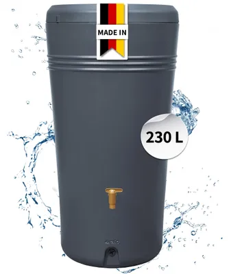 Immagine prodotto di 4rain AZURA 2in1 serbatoio per pioggia 230 litri grigio grafite incl. ciotola per piante, Immagine generata dall'IA