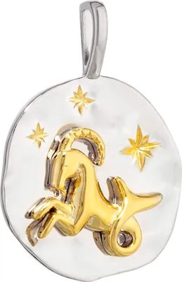 Produktbild von NKlaus 17mm Kettenanhänger Sternzeichen Widder 925 Silber Zodiac gold weiß Atrologie 13994