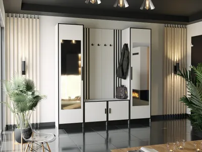 Obrázek produktu pro KIER FURNITURE Šatní Skříň Se Sedákem, Bílá - 212,8x205x39cm