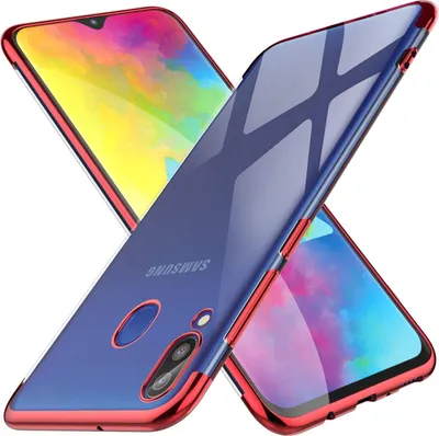 Obrázek produktu pro TPU kryt pro Samsung Galaxy M20 Pouzdro Silikonový kryt Transparentní s barevným označením pouzdro na mobilní telefon