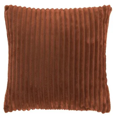 Produktbild von Kuschelkissen aus Plüsch Cordoptik Streifen marsala 45x45cm