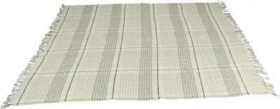 Produktbild von Kuscheldecke Fringes weiß/grau 150x200cm – Wohndecke
