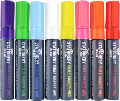 Productafbeelding van Famanu krijtstiften set, 8 kleuren - 8 mm punt voor whiteboard