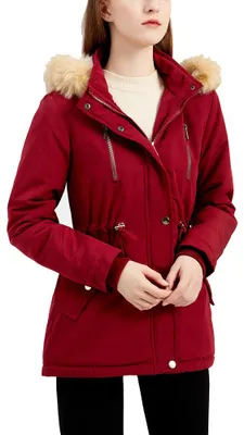 Produktbild von Damen Winterparka Kurzmantel Damen Wintermantel Steppmantel Damenmantel Winterjacke Warme Jacke Outdoorjacke Kapuzenjacke Sportlicher Damen- und Mädchenparka Schwarze Damen Wintermantel Lang (XL)